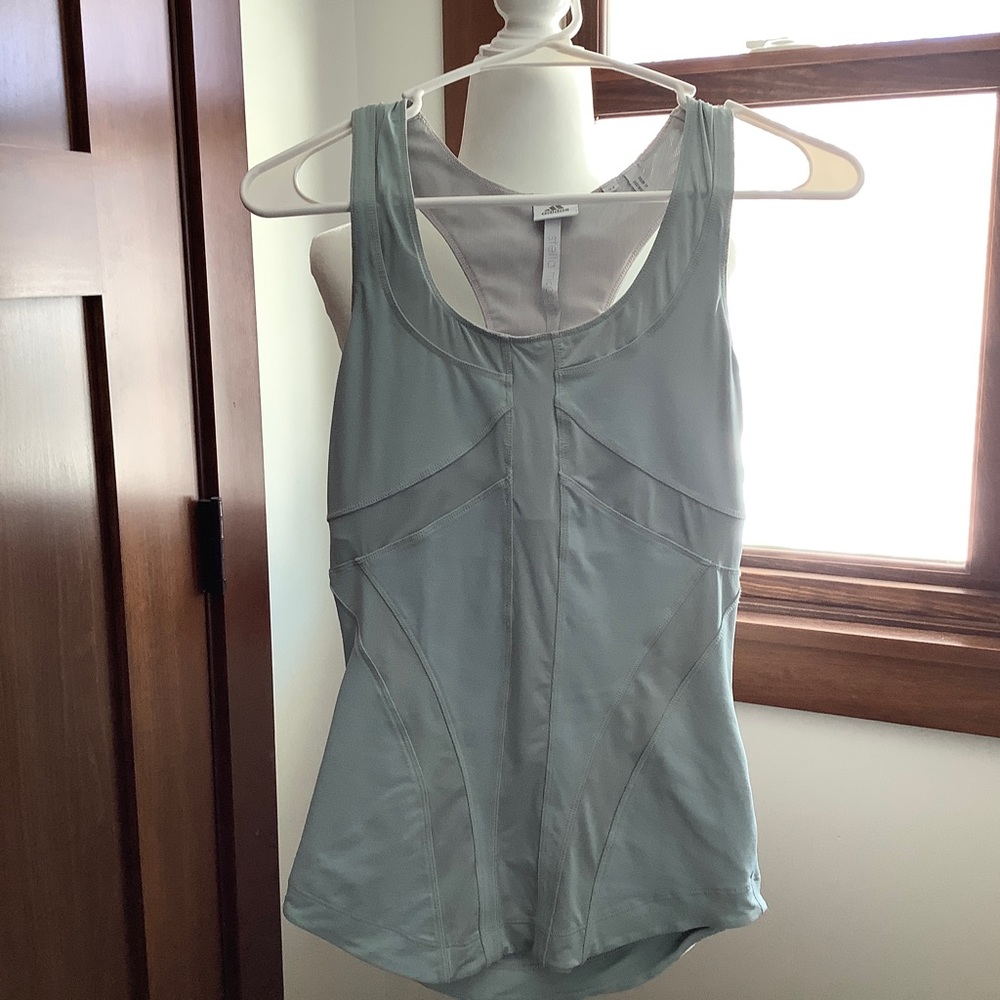 GUC Adidas Stella McCartney silver green tank top